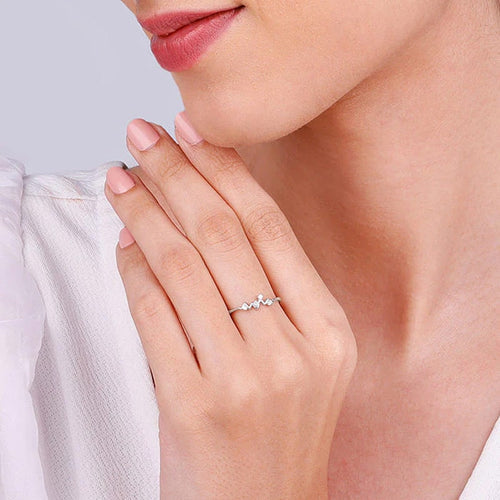 For Her Vintage Engagement Ring, Emerald Cut Diamond Ring