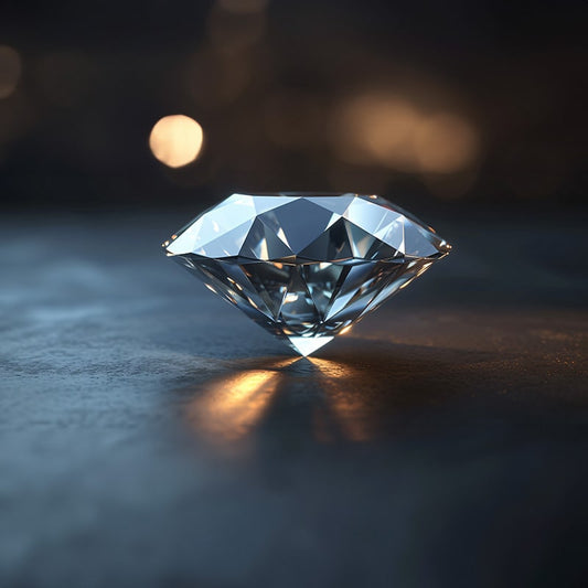 A lab-grown diamond under spotlight