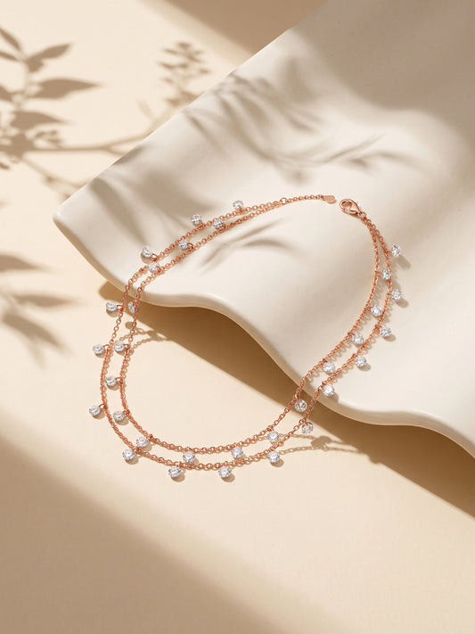 Rose Gold Layered Queen's Anklet