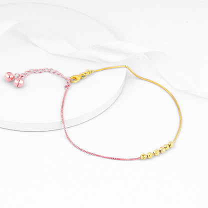 Rose Gold And Golden Beaded Anklet