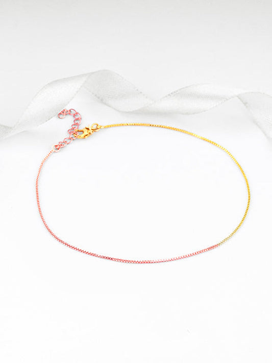 Rose Gold And Golden Cable Chain Anklet