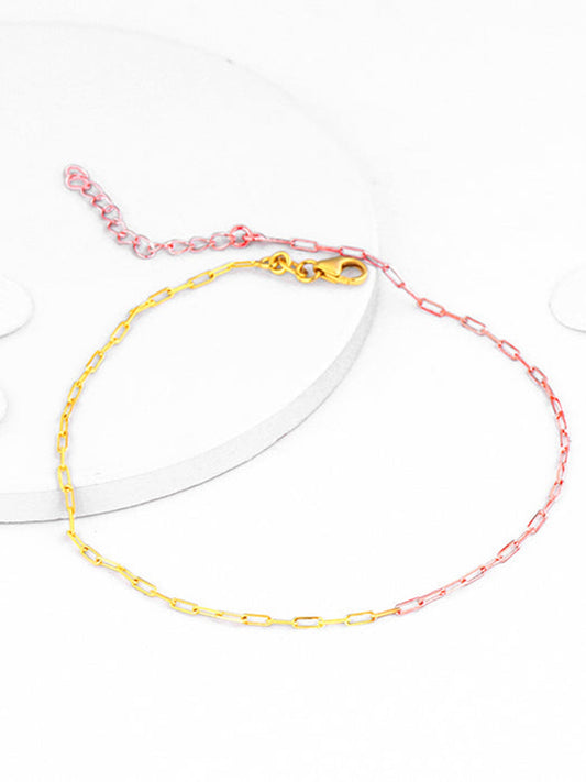 Dual Tone Link Chain Anklet