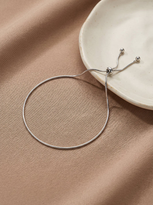 Silver Classic Slider Anklet
