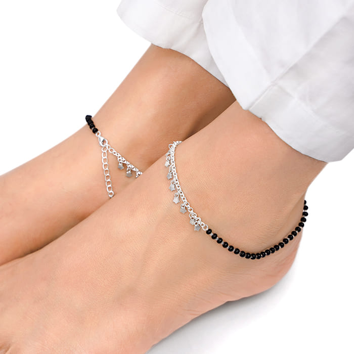 Uncommon Silver Payal Design Sterling Silver Anklet Giva