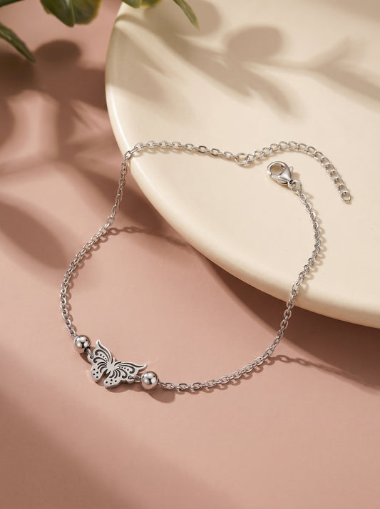 Silver Gypsy Butterfly Anklet