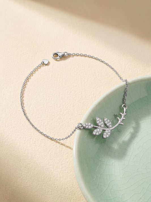 Silver Ivy Anklet
