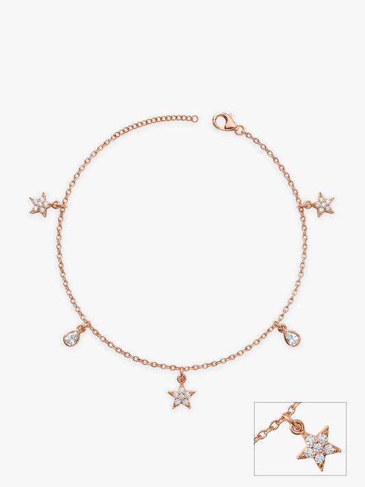 Rose Gold Starry Charm Anklet