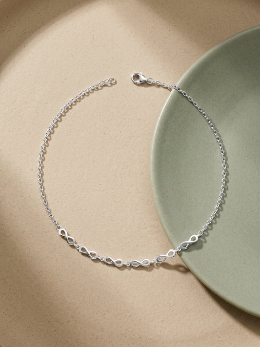 Silver Infinite Joy Anklet