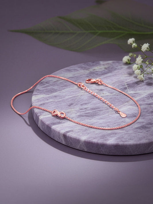 Rose Gold Infinity Glam Anklet