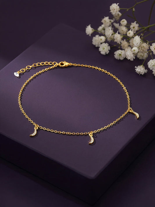 Golden Moon Charm Anklet