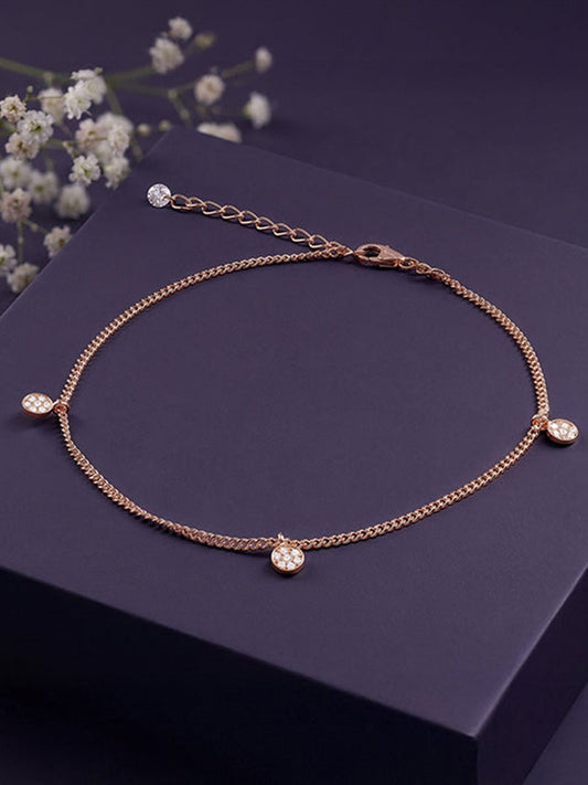 Rose Gold Luna Dot Anklet
