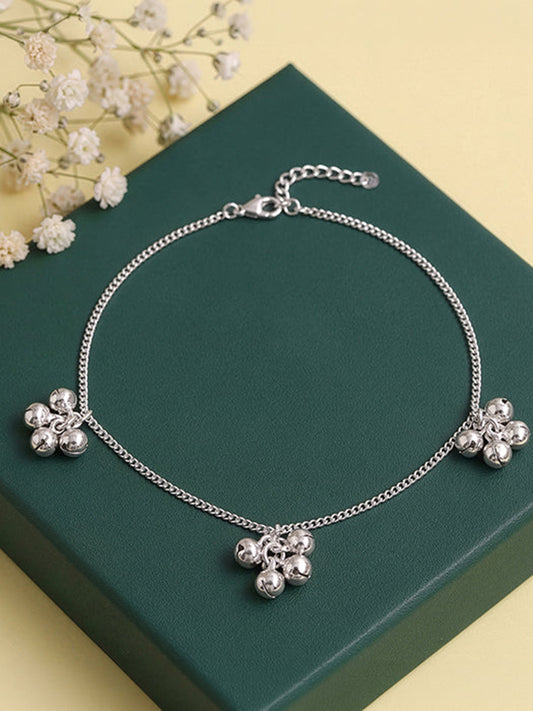 Silver Cute Orb Anklet