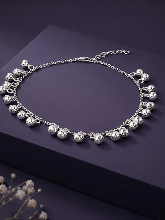 Silver Orb Dot Anklet