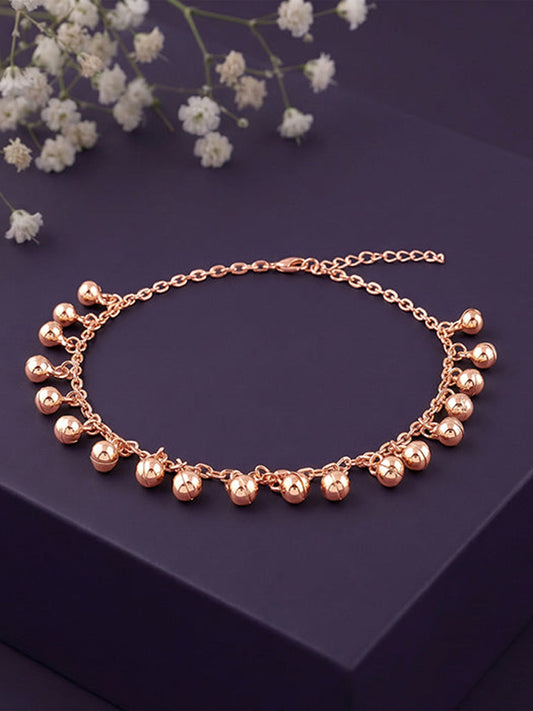 Rose Gold Orb Dot Anklet