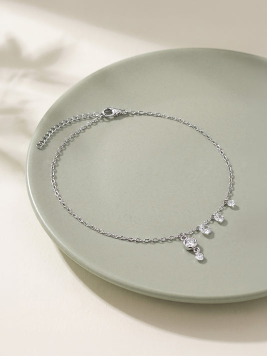 Silver Twinkle Trail Anklet