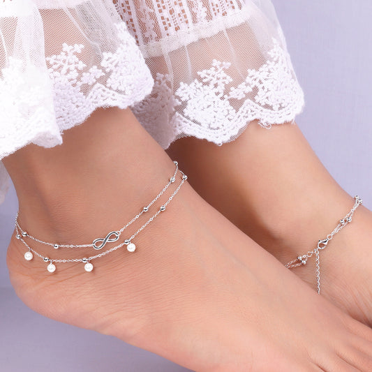Silver Infinity Anklet