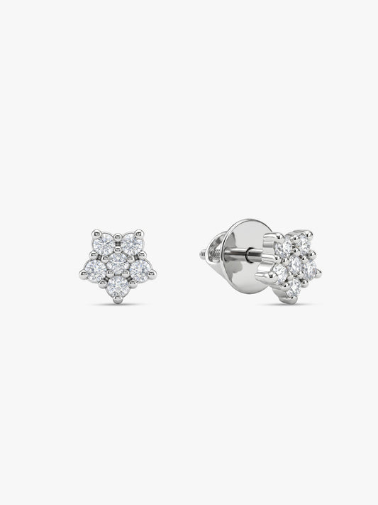 Silver Zircon Constellation Earrings