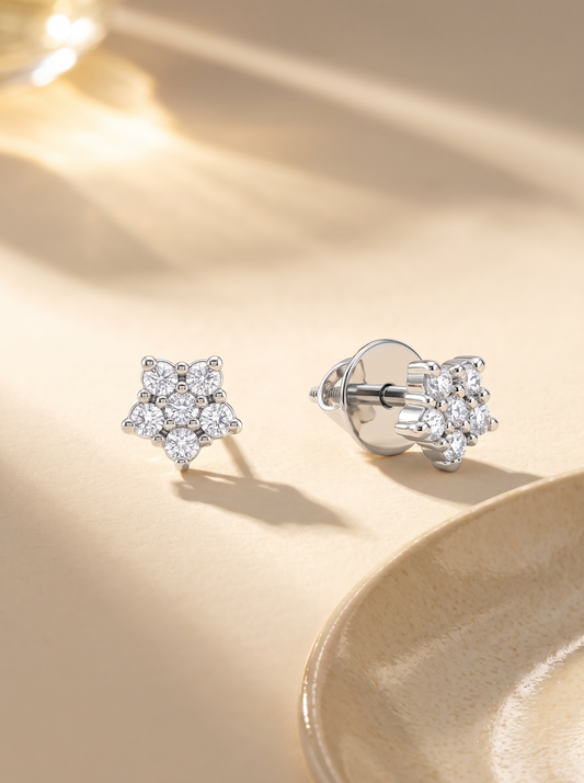 Silver Zircon Constellation Earrings