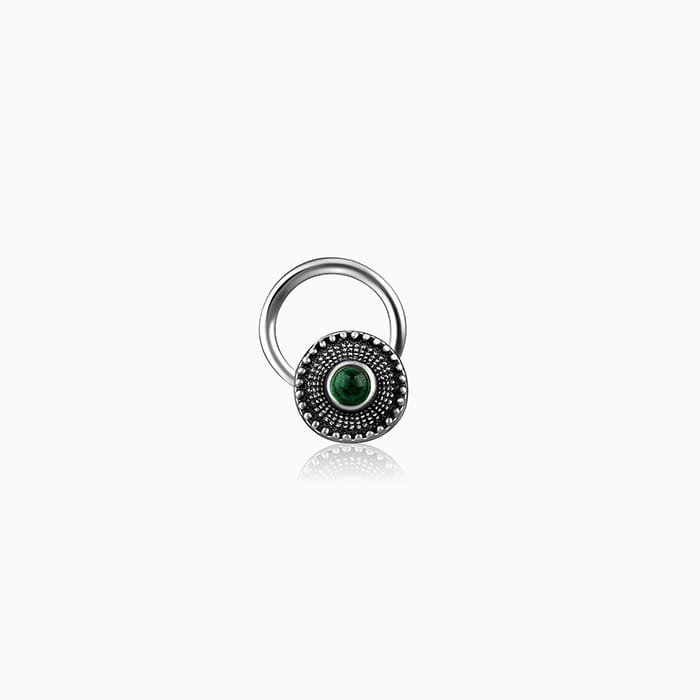Buy Oxidised Silver Bottle Green Nose Pin Online at Best Prices – GIVA