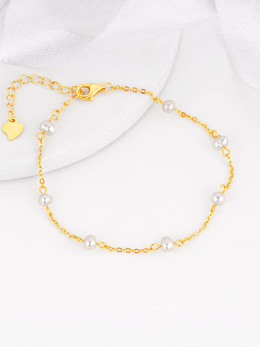 Golden Delicate Pearl Bracelet