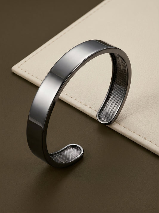 Black Rhodium Gladiator Half Kada For Him
