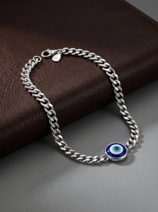 Silver Evil Eye Style Bracelet For Him