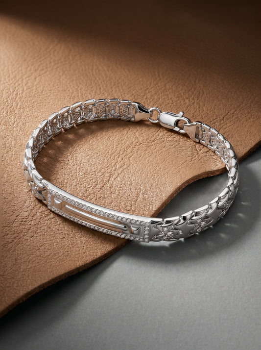 Silver Majestic Verge Bracelet For Him