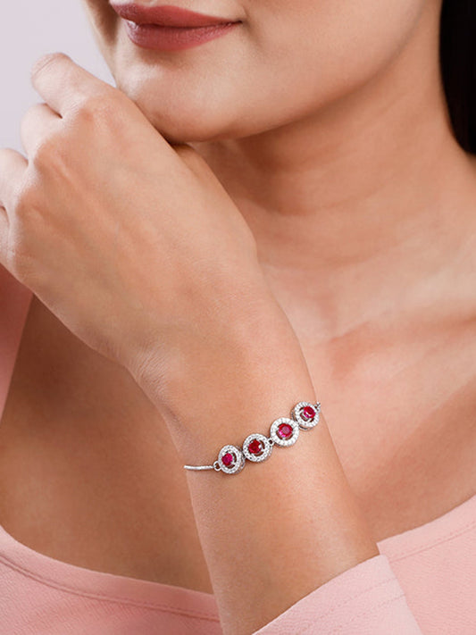 Silver Rouge Orbit Bracelet