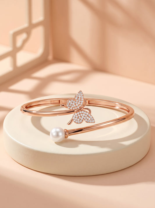 Rose Gold Pretty Flutter Cuff Bracelet