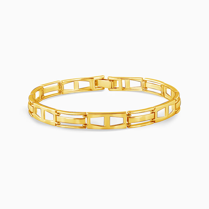 Golden Jazzy Link Bracelet For Men – GIVA