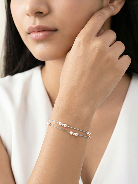 Silver Scarlett Pearl Bracelet