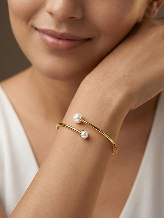 Golden Cobie Pearl Cuff Bracelet