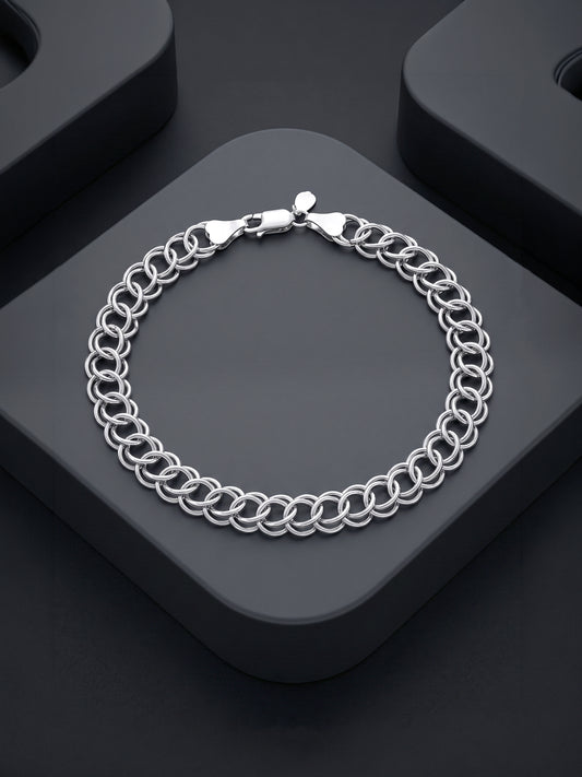 Silver Apex Lock Bracelet For Him