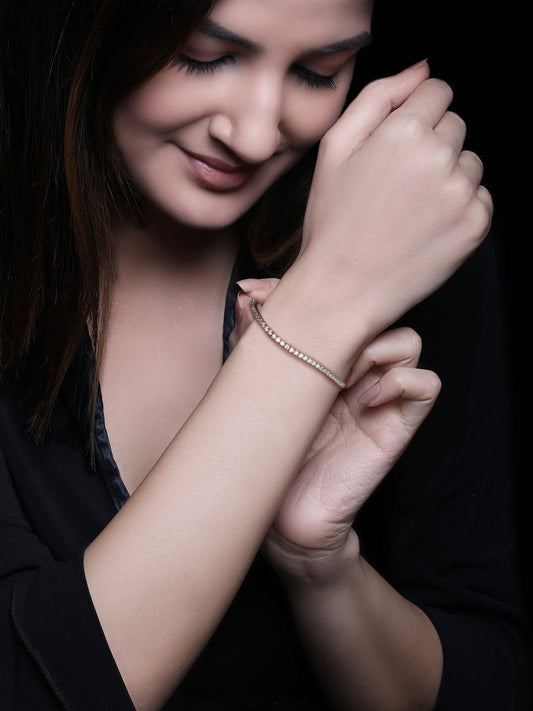 Kriti Sanon Silver Zircon Tennis Bracelet