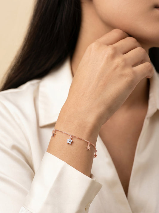 Rose Gold Starlit Dreams Charm Bracelet