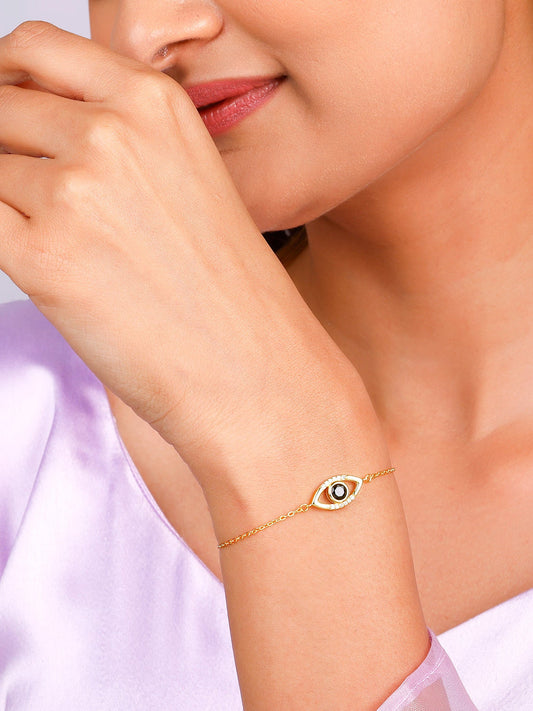 Golden Raven Black Evil Eye Bracelet