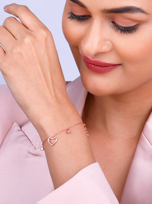 Rose Gold Valentine's Charm Bracelet