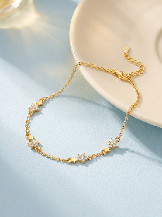 Golden Paired Star Bracelet