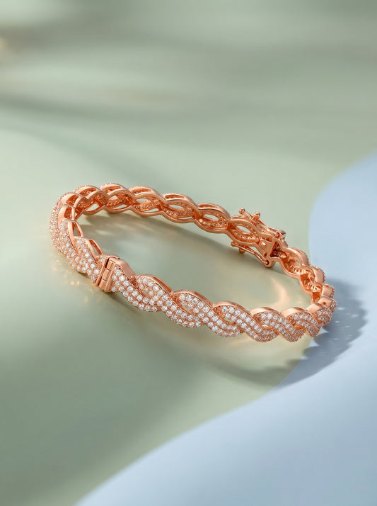 Rose Gold Spiral Splendour Bangle