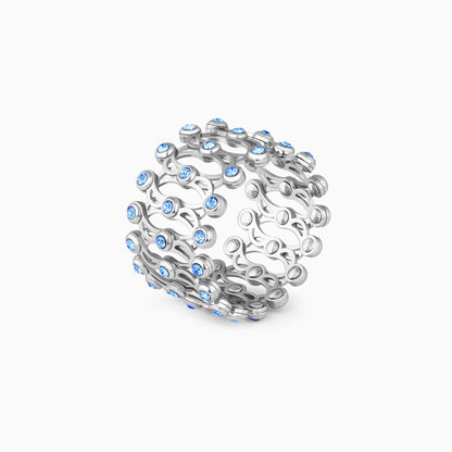 Silver Supple Bracelet with Aqua Blue Stones