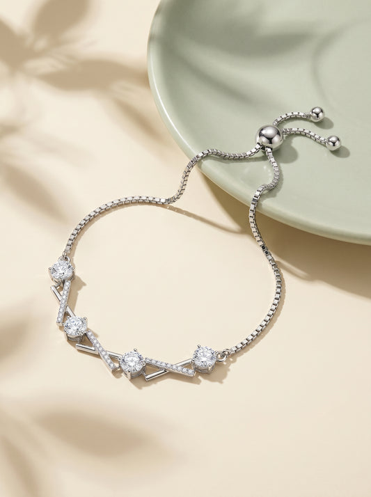 Kriti Sanon Silver Zircon Excess Bracelet