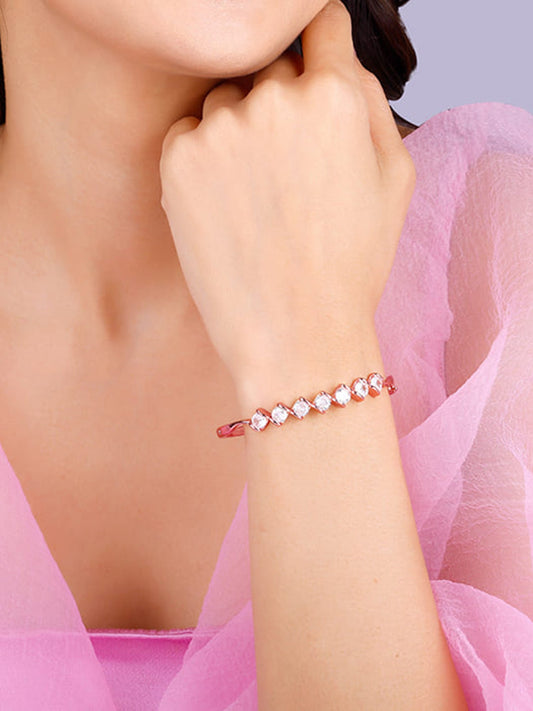 Rose Gold Zircon Order of Opulence Bangle Bracelet