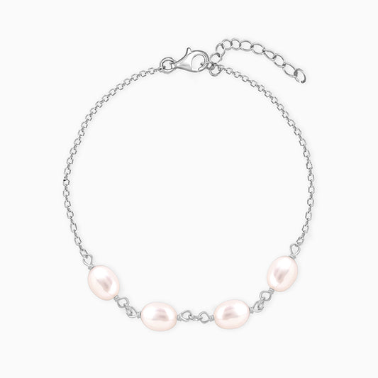 Silver Pearl Glance Bracelet