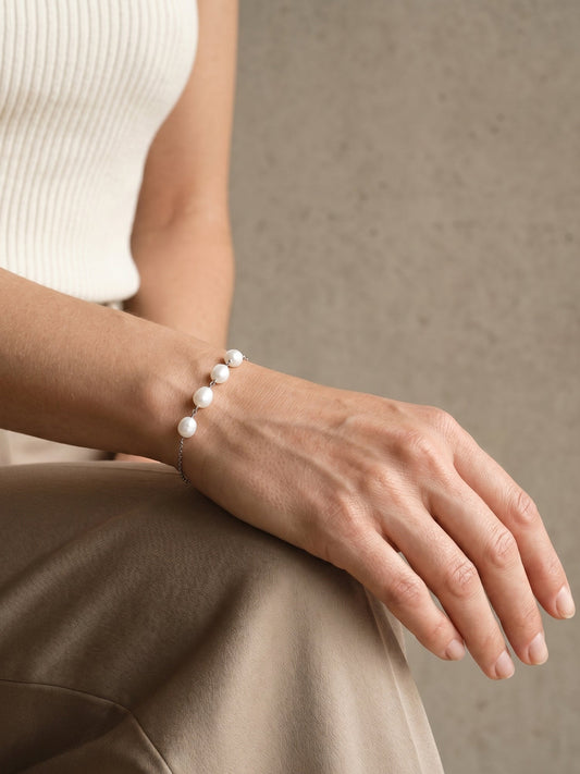 Silver Pearl Glance Bracelet