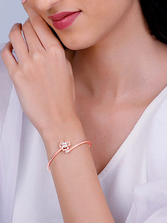 Rose Gold Three Leaf Clover Bracelet
