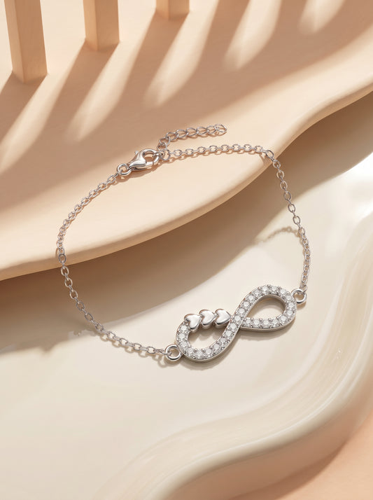 Kriti Sanon Silver Infinity Heart Bracelet