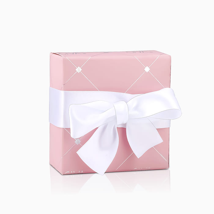 Premium Photo  Small gift box with bow pink and silver ribbon for gift  wrapping on pink background