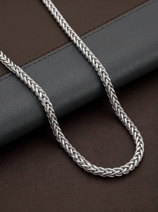 Silver Spiga Wheat Chain for Him