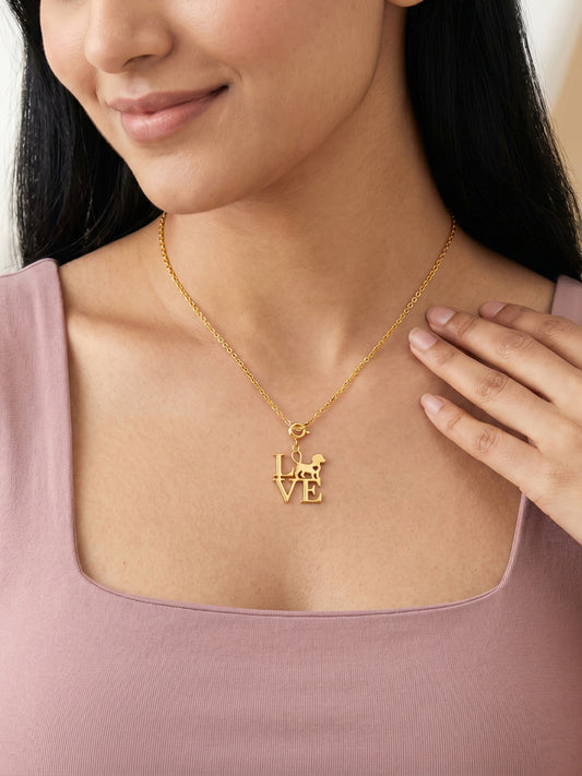 Golden Furrocious Pendant With Link Chain