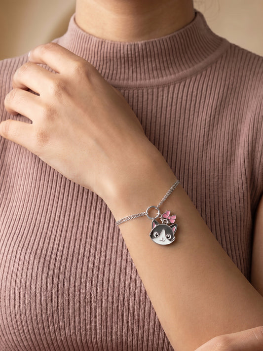 Silver Whisker Wink Pet Bracelet